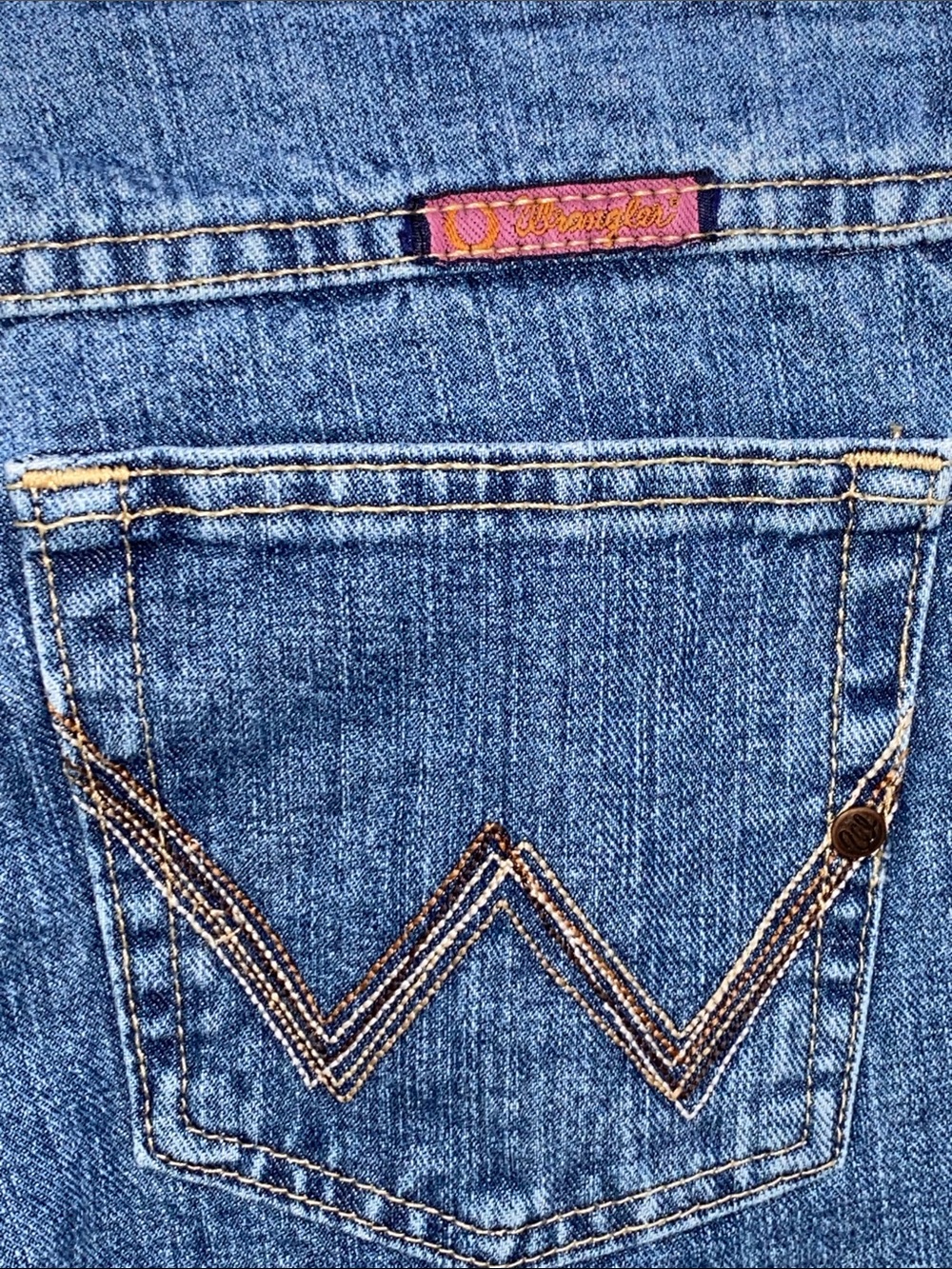 Wrangler Cash Cowgirl Cut Classic Straight Leg Medium Blue Jeans 7/8 x 30 - Picture 7 of 16